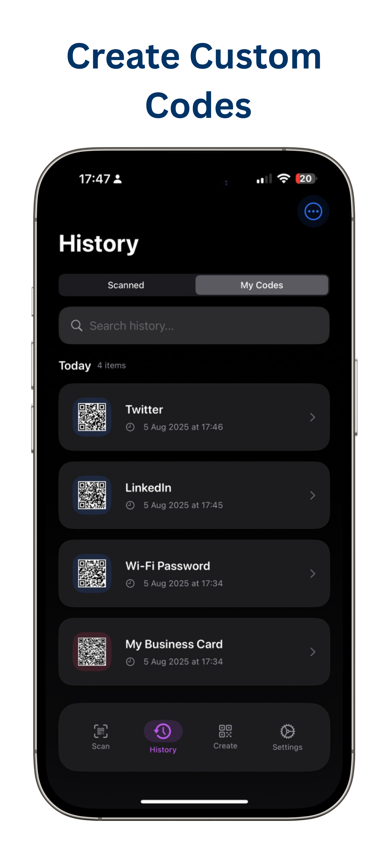 Create Custom Codes